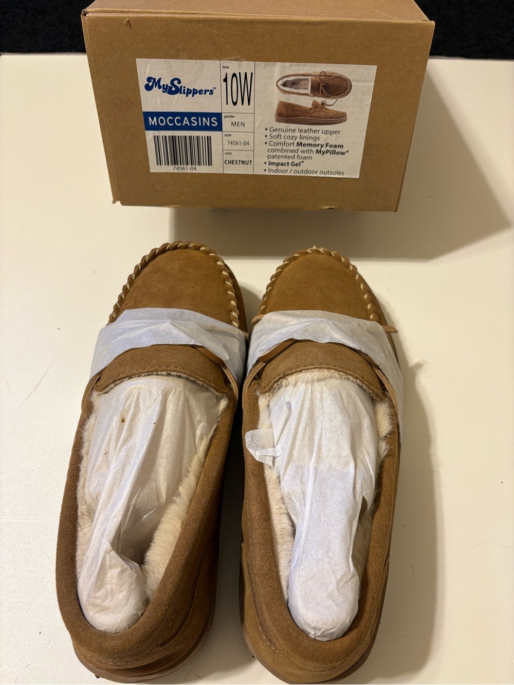 MySlippers Men’s Chestnut Suede Moccasin Slippers